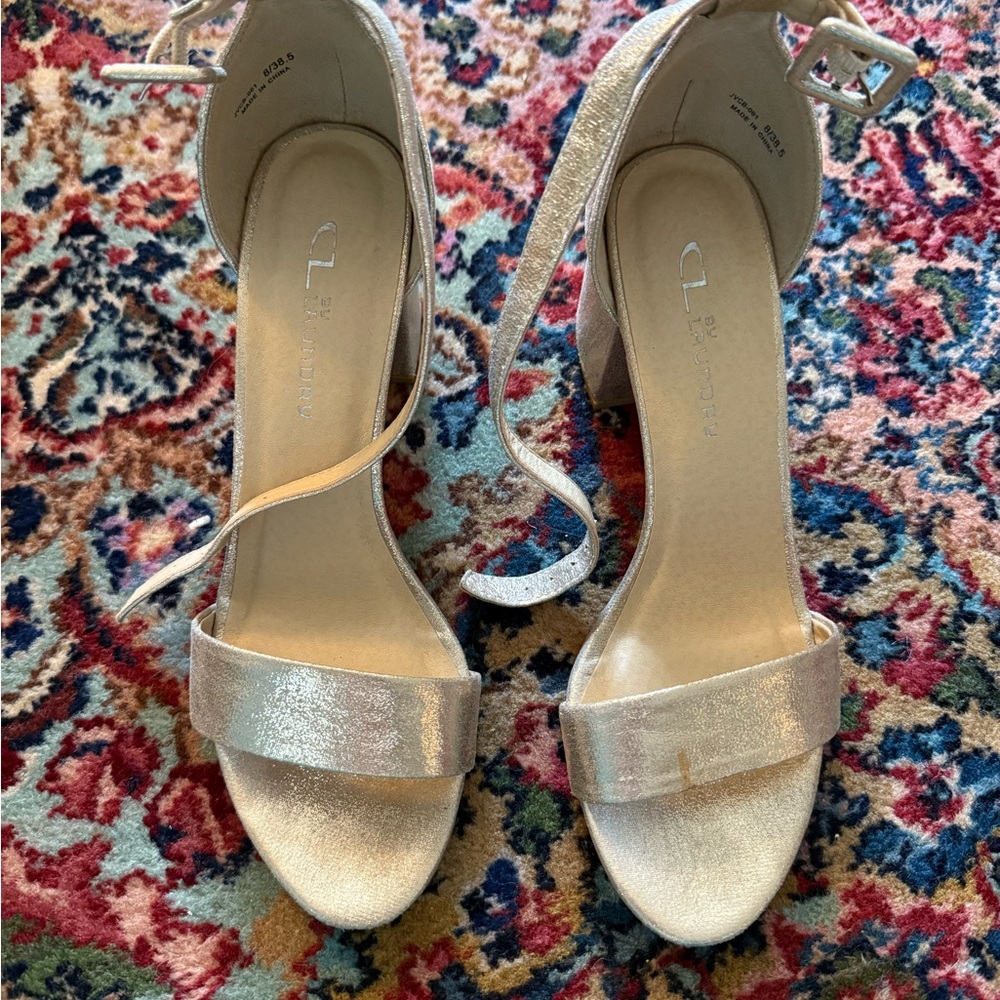 CL by Laundry Shimmering Gold Heels